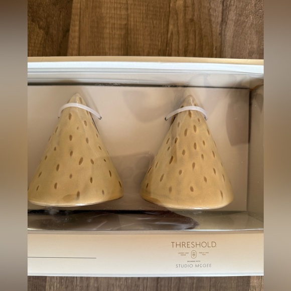 NEW Threshold Studio McGee Neutral Ceramic Bell Ornaments, Set of 3 - Picture 6 of 13